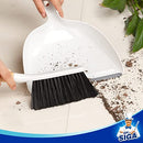 MR.SIGA Dustpan and Brush Set, Portable Cleaning Brush and Dustpan Combo with Bamboo Handle, 1 Set