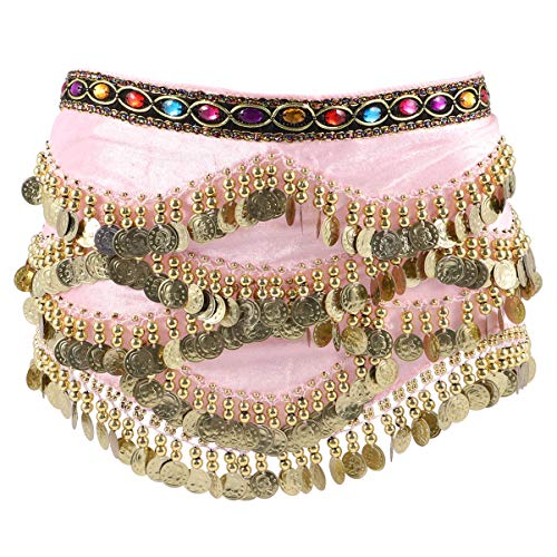 CLISPEED 1 Pc Skirts for Women wrap Skirt Latin Dance Hip Scarf Clothes Women Belly Dancing Belt Hip Skirt Tassel Scarf Sequin wrap Kamal Women's Sequins Pink