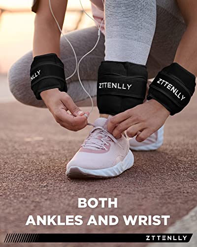 ZTTENLLY Adjustable Ankle Weights for Women Men and Kids | 1 Pair 5 10 15 18 20 Lbs Leg Wrist Ankle Weight Straps for Yoga, Walking, Running, Aerobics, Gym, Dance, Pilates, Cardio