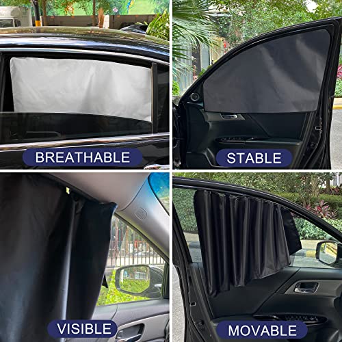 MERTTURM Car Sun Shade for Side Window, Premium Magnetic Car Curtain to Block Over 99% UV RAYS & HEAT, Car Window Shades for Baby/Kid/Pet, Easy to Install, Universal Fit SUV Truck, Front Window[2PACK]
