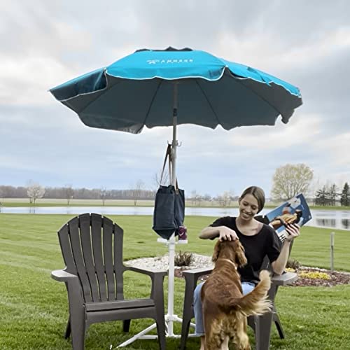 AMMSUN Shade Umbrella, Premium Portable Umbrella with Stand, 6.5ft Lightweight Sports Umbrella for Sporting Games, Adjustable Instant Sun Protection Easy to Carry (Sky Blue)