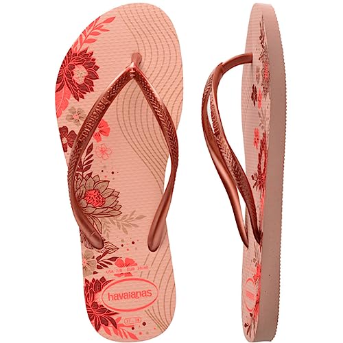 Havaianas Women's Slim Organic Flip-Flop, Rose Ballet/Golden Blush/Gold, 4.5/5 UK, Rose Ballet Golden Blush Gold, 5/6 US