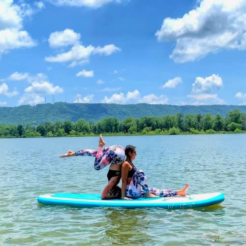 Inflatable SUP Stand Up Paddle Board, Inflatable SUP Board, iSUP Package with All Accessories (All Round Primary-Turquoise Green-10' x 32'' x 6'')