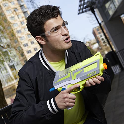 Nerf Hyper Impulse-40 Blaster, 30 Nerf Hyper Rounds, Spring-Open Instant Reload Hopper, Up to 110 FPS Velocity, Eyewear Included