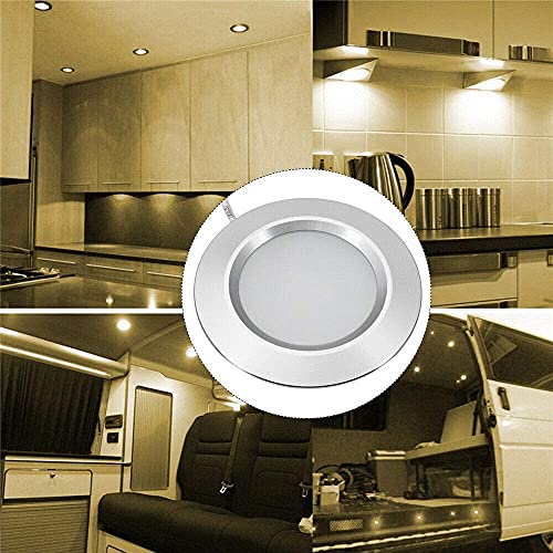 12 Volt LED Lights for RV Boat Motorhome Caravan - Warm White 2800K 300 Lumens 3W, Low Voltage Downlight Dimmable, Pack of 6