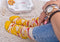 PIZZA SOCKS BOX 4 pairs MIX HawaiiCapriciosaPepperoni Cotton Socks XL Made In EU