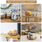 2 Tier Fruit Basket for Kitchen Countertop Detachable Metal Wire Fruits Vegetable Storage Bowl Tiered Stand Holder with Banana Hanger for Dining Table Organizer