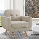 Rosevera Elena Contemporary Accent Armchair with Linen Upholstery Living Room Furniture, 30D x 30W x 34H in, Pearl Beige