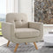 Rosevera Elena Contemporary Accent Armchair with Linen Upholstery Living Room Furniture, 30D x 30W x 34H in, Pearl Beige