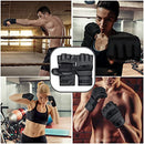 Stealth Sports MMA Gloves Men Women - PU Leather Half-Finger Grappling Gloves with Open Palm Muay Thai Kickboxing Sparring Punching Bag Boxing Training Combat Sports Cage Fighting(L)