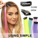 24 Pieces 20inch Colored Clip in Hair Extensions Rainbow Straight Highlight Hairpieces