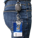 6 Pcs Retractable Badge Holders with 10 Pcs Waterproof Transparent Card Holder, SENHAI Carabiner Belt Clip Split Ring and Vertical Style Clear ID Card Holders