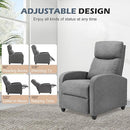 Recliner Chair Massage Reclining for Adults, Comfortable Fabric Recliner Sofa Adjustable Home Theater Seating Lounge with Padded Seat Backrest, Small Recliners for Living Room, Bedroom (Deep Grey)