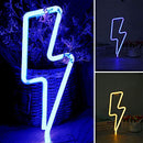 Neon Signs LED Lightning Bolt Neon Light Signs USB Operated Wall Decor for Christmas Birthday Party Light up Bar Bedroom Living Room Wedding Decoration (Blue)