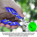 Lure Pliers 3 Pcs Fishing Tools Pliers Stainless Steel Bait Fishing Line Scissors Multi-purpose High Strength Black Blue Fishing Tackle