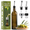 AOZITA 17oz Glass Olive Oil Dispenser - Oil and Vinegar Cruet Bottle with Stainless Steel Pourers - Funnel For Easy Refill - Olive Oil Carafe Decanter for Kitchen