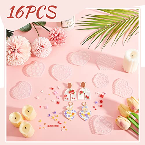 Zeyune Polymer Clay Earring Molds Flower Polymer Clay Molds Clay Cutters for Polymer Clay Jewelry Rose Mold Letter Daisy Leaf Heart Butterfly for Polymer Clay Earrings Jewelry Making