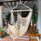 Hammock Chair, Large Hanging Chair, Soft Cotton Rope Swing Chair with High Load-Bearing Metal Rod,Indoor Outdoor Garden Yard Living Room,Max 150kg