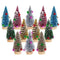 Yookat Mini Christmas Trees Frosted Bottle Brush Trees Decorated Small Sisal Trees (Dark Gold, Gold, Pink, Blue, Green, Silver)