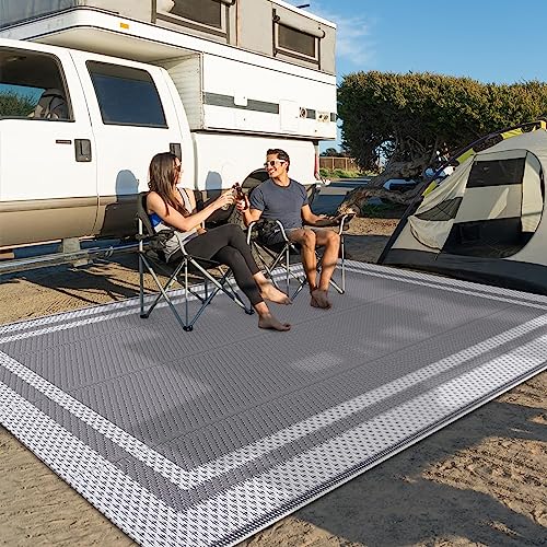 Jabykare Extra Large Outdoor Rug(150x245cm) - Camping Rug, Porch Rug, Reversible Portable Outdoor Plastic Straw Rug, Waterproof Mat for Rv, Deck, Camper, Balcony, Patio