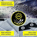 [2PCE] Handy Hardware Heavy Duty Grey Tarpaulin 130gsm 12' x 20' (360cm x 600cm) - Durable and Waterproof Cover