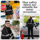 Amylove 4 Pcs Long Sleeve Reflective Safety T Shirt High Visibility Safety Shirts with Reflective Strips Men Women, Black, One Size-Large