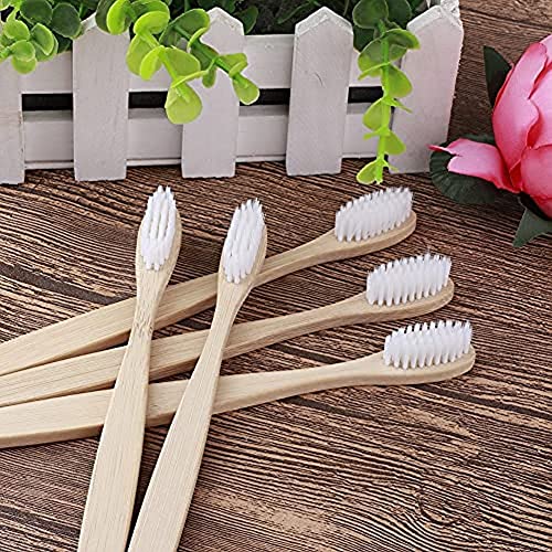 10 Pack Natural Bamboo Toothbrush Bulk Wood Toothbrushes Soft Bristles Teeth brush Eco-Friendly Oral Care White