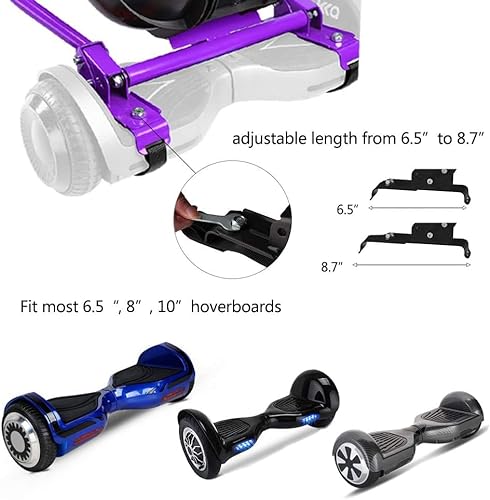 KKA Hoverboard seat Attachment for 6.5”-10” Hoverboard, go Kart Conversion kit, Accessory for self Balancing Scooter, Transform Your Hoverboard into a go cart (Purple)