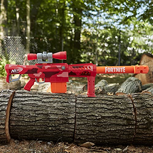 NERF Fortnite - Heavy SR Blaster - 43" (1.1m) Long - 6 Mega Darts - Bolt-Action - Removeable Scope - Inspired by Video Game - Outdoor Games and Toys for Kids - Boys and Girls - F0928 - Ages 8+