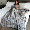 (Extra Large 150cm x 200cm , Gray) - Graced Soft Luxuries Oversized Softest Warm Elegant Cosy Faux Fur Home Throw Blanket 150cm x 200cm by, Grey Tie Dye