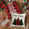 Linen Decorative Cushion Cover Christmas 45 x 45 cm Decorative Cushion Cover Christmas Cushion Cover Deer Animal Cushion Cover Christmas Motif (G)