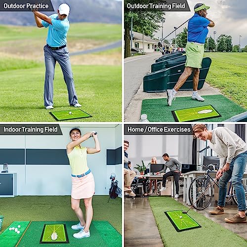 ENHUA GOLF Swing Mat,12 * 17 INCH Widen Divot Board Swing Path for Golf Training,Golf Indoor Practice Green
