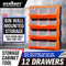 HORUSDY 12 Drawers Storage Cabinet with Flip Doors Tool Parts Organiser Box Chest Case Plastic Bin Organizer Toolbox