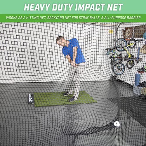 GoSports 20 ft x 10 ft Sports Netting - Hitting Net for Golf, Baseball, Hockey, Soccer, LAX and More