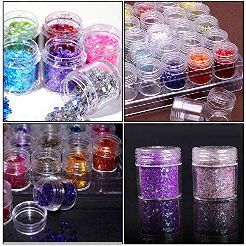 ZOENHOU 4 Pack 30 Grids Diamond Painting Storage Containers, Embroidery Diamond Storage Box Beads Organizer Case with Lid Clear Nail Art Accessories with 2 PCS Label Stickers for Jewelry DIY