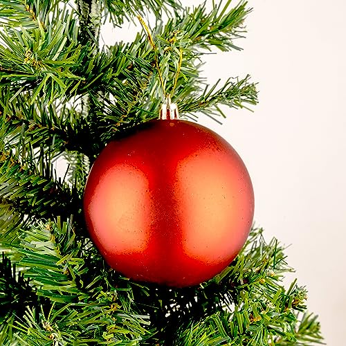 10cm/6Pcs Christmas Baubles Shatterproof Red, Christmas Tree Decorations Ball Ornaments Balls Xmas Hanging Decorations Holiday Decor - Shiny,Matte,Glitter