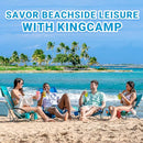 KingCamp Beach Chair High Back Lightweight Folding Backpack Chair with Cup Holder Pocket Pillow Bag for Outdoor Camping Sand Concert Lawn Festival Sports, Blue
