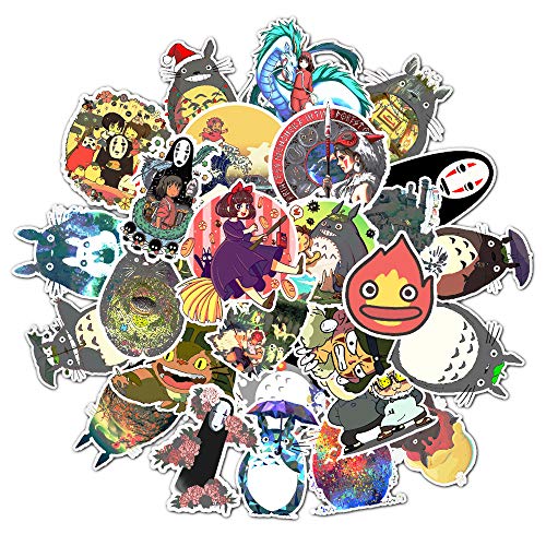 Miyazaki Hayao Theme Stickers Pack of 50, My Neighbor Totoro Sticker, Cute Cartoon Anime Sticker for Laptops Luggage Water Bottle Computers (Miyazaki Hayao)