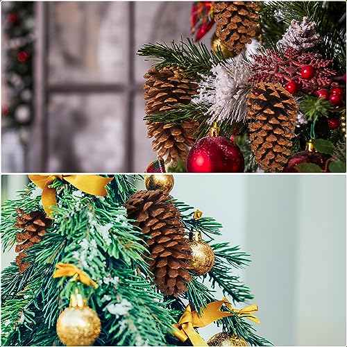 Huwena 12 Pcs PineCones Large Natural Unscented Pine Cones Bulk Rustic Christmas Tree Ornaments Decorative No Chemicals for Crafts DIY Wreath Home Wedding Decoration (5-6 Inches)
