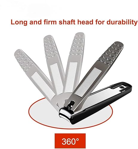 No Splash Nail Clippers with Catcher, Stainless Steel Professional Fingernail and Toenail Clippers for Thick Nails,Easy to Use Large Nail Clippers for Men, Women and Seniors