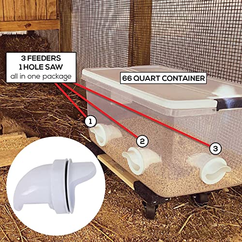 Chicken Feeder Poultry Pro Feeder DIY Port PVC Gravity Fed Chicken Feeder
