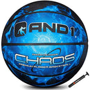 AND1 Chaos Basketball: Official Regulation Size 7 (29.5 inches) Rubber Basketball - Deep Channel Construction Streetball, Made for Indoor Outdoor Basketball Games, Black Hole