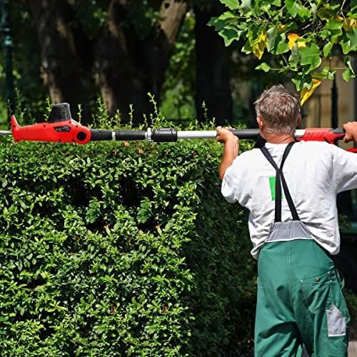 SHOGUN Pole Hedge Trimmer Cordless Electric Extendable Long Reach Telescopic Handle Garden Tool Fast Charger 20V
