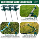 16 Pcs 10 Inch Garden Hose Guide Spike 50 Pcs Drip Irrigation Support Stakes for 1/4 1/8 Inch Drip Tubing Heavy Duty Metal Hose Guide Stakes Keeps Garden Hose Out of Flower Beds for Plant Protection