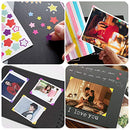 Hianjoo Photo Album Scrapbook with 80 Pages (40 Sheets) Black Pages Memory Book 29*20cm Handmade DIY Album Craft Paper Kits (8 Paint Pens, 25 Stickers) for Wedding Guest Book, Anniversary, Valentines Day Gifts