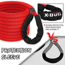 X-Bull Recovery Tow Strap Kinetic Rope 1" x 30Ft/9M with 2 Soft Shackles 15T/33000LBS Strength for Heavy Duty Winch 4x4 4WD Automotive Vehicle Stuck in Sand Mud Snow