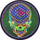 Psytrance Skull Patch sew on Badge Meditation World Psychadelic Energy - Fabric Applique - Festival Sticker Artwork Yoga Emblem - Goa Chakra Iron-On for All Fabrics -2.95X2.95 in