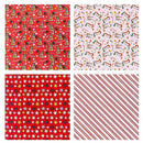 WRAPAHOLIC Christmas Wrapping Paper Roll - Red and Pink Santa Claus Cup, Christmas Tree Holiday Design - 4 Rolls - 30 Inch X 120 Inch Per Roll