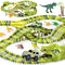 Dinosaur Track Toys, Dinosaur Race Track 291pcs Create A Dinosaur World Road Race with 260 Flexible Track Playset, 8 Dinosaurs and 2 Race Car for 3 Years Old & Up Boys Girls