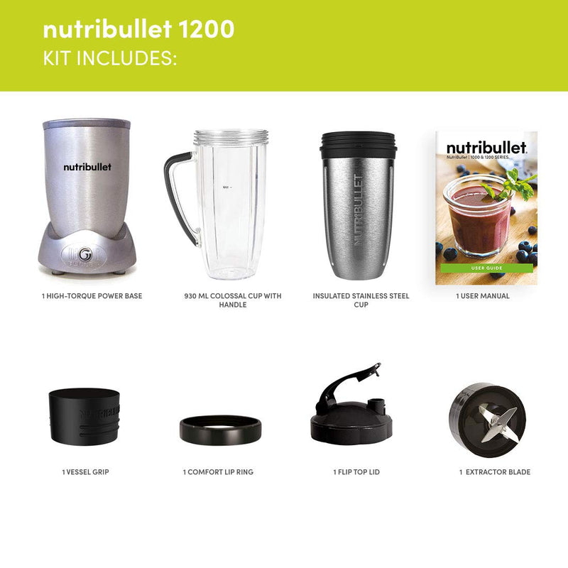NutriBullet 01410 1200 Series Blender, Stainless Steel